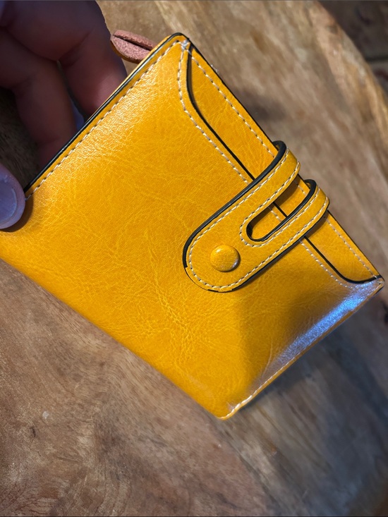 Anne Klein Accessories - Anne Klein Yellow Leather Snap Card Holder